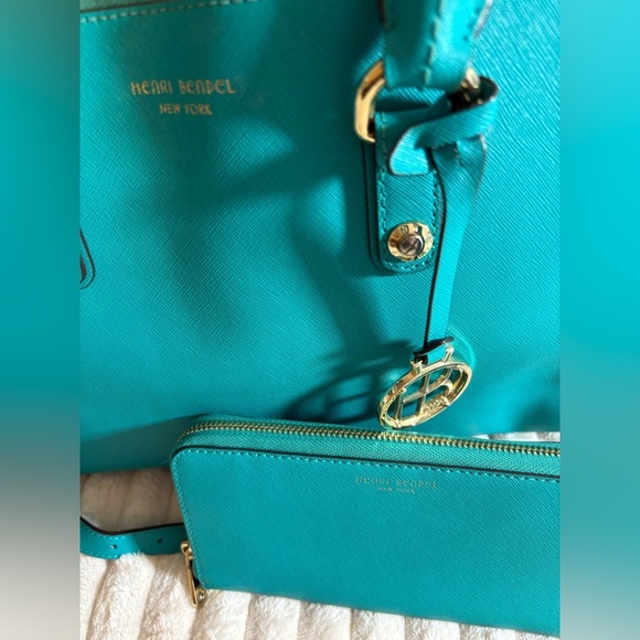 Henri Bendel Teal Satchel and Wallet Set - Picture 9 of 12